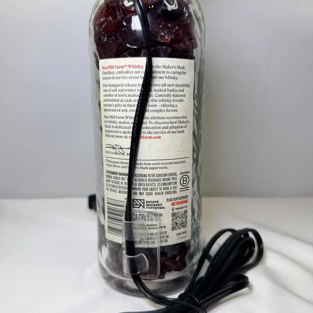 Makers Mark Star Hill Farm Whiskey Bottle Table Lamp 2025 Release Father's‎ Day